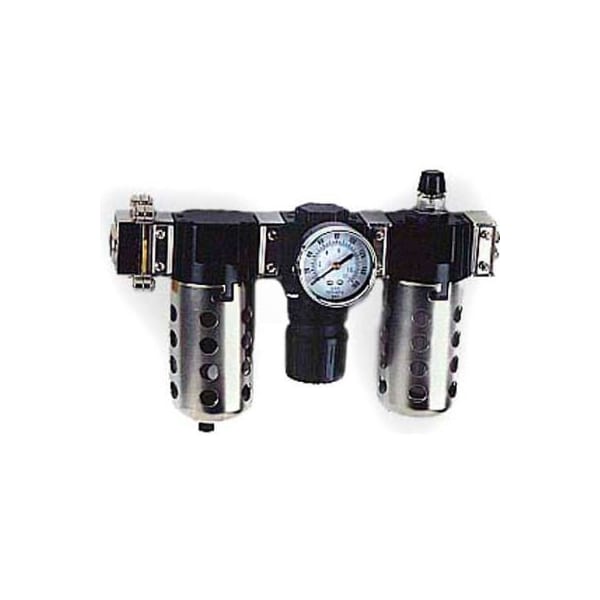Arrow Pneumatics Arrow 1/4" Modular FRL W/End Ports VC33452, Gauge, Poly Bowl, Manual & Ultra Fog LUBR, OSHA Valve VC33452 - main